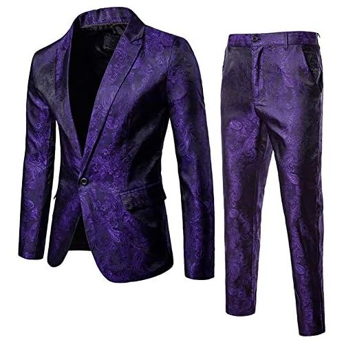  할로윈 용품Cloudstyle Mens 2 Piece Paisley Dress Suit One Button Party Wedding Blazer Pants Sets