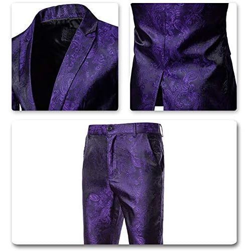  할로윈 용품Cloudstyle Mens 2 Piece Paisley Dress Suit One Button Party Wedding Blazer Pants Sets