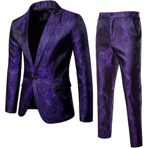  할로윈 용품Cloudstyle Mens 2 Piece Paisley Dress Suit One Button Party Wedding Blazer Pants Sets