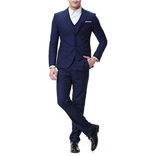  할로윈 용품Cloudstyle Mens 3-Piece 2 Buttons Slim Fit Solid Color Jacket Smart Wedding Formal Suit