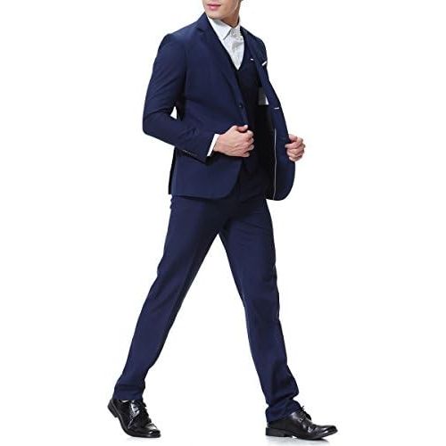  할로윈 용품Cloudstyle Mens 3-Piece 2 Buttons Slim Fit Solid Color Jacket Smart Wedding Formal Suit