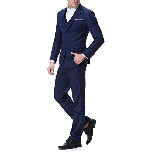  할로윈 용품Cloudstyle Mens 3-Piece 2 Buttons Slim Fit Solid Color Jacket Smart Wedding Formal Suit