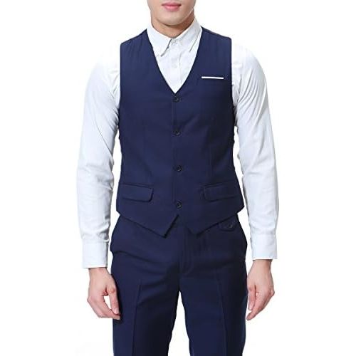  할로윈 용품Cloudstyle Mens 3-Piece 2 Buttons Slim Fit Solid Color Jacket Smart Wedding Formal Suit