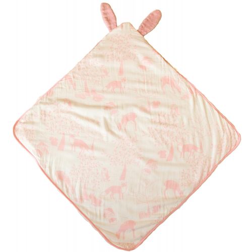  Organic Bamboo Baby Hooded Towel by Clover & Sage - Pink Bunny