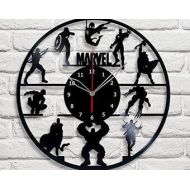 CloverDesignShop Wall clock Handmade Vinyl Clock made from Vinyl Record - Marvel Vinyl Record Wall Clock Fan Art Handmade Decor