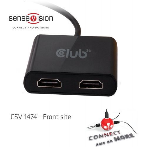  CLUB3D Club3D CSV-1474 USB 3.0 type A to Dual HDMI 2.0 4K 60Hz External Graphics video adapter for multiple Monitors