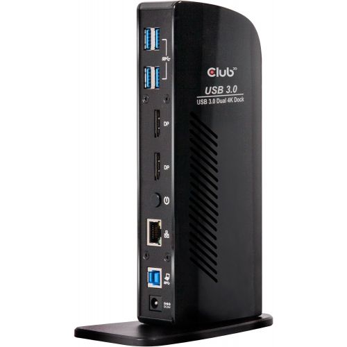  CLUB3D Club 3D USB 3.0 Dual DisplayPort 4K Monitor Universal Laptop Docking Station for Windows (Dual 4K DisplayPort, Gigabit Ethernet, Audio, 6 USB Ports)