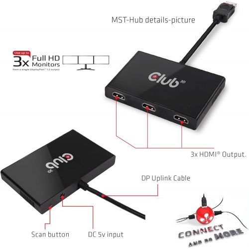  CLUB3D Club3D DisplayPort 1.2 to 3 HDMI Multi-Display MST Hub (CSV-5300H)