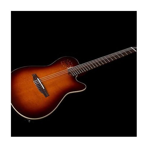  Godin Multiac Encore Nylon String Acoustic-Electric Guitar Burnt Umber (042180), Godin V1095 MultiAc Case Bundle
