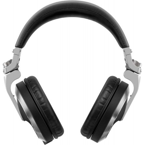  [아마존베스트]Clutch Pioneer HDJ-X7-S Over Ear Silver Pro DJ Headphones w/Table Stand + Carry Case