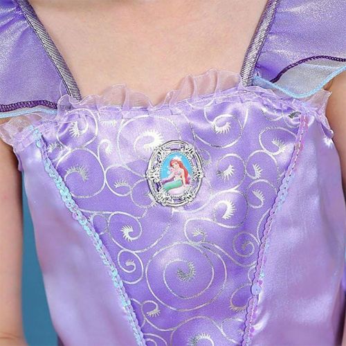  Cmiko Mermaid Costume Princess Ariel Generic Dress with Crown and Fairy Wand for Girls Party