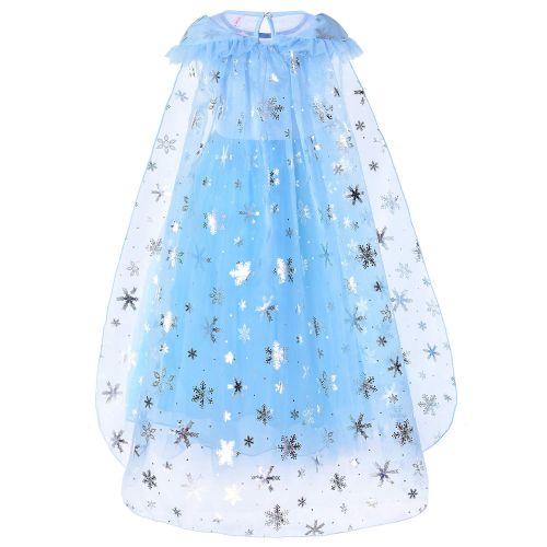  Cmiko Princess Elsa Dress with Cloak Tiara Wand Wig Gloves for Age 2-8 Years Girls Party