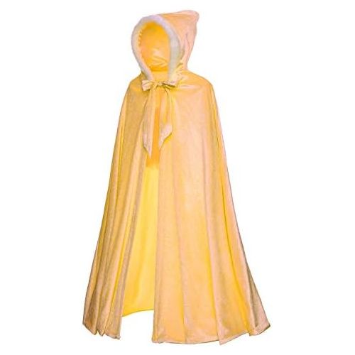  Cmiko Deluxe Princess Soft Velvet Hooded Long Cape Cloak Costume for Girls Dress Up Party