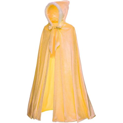  Cmiko Deluxe Princess Soft Velvet Hooded Long Cape Cloak Costume for Girls Dress Up Party