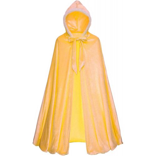  Cmiko Deluxe Princess Soft Velvet Hooded Long Cape Cloak Costume for Girls Dress Up Party