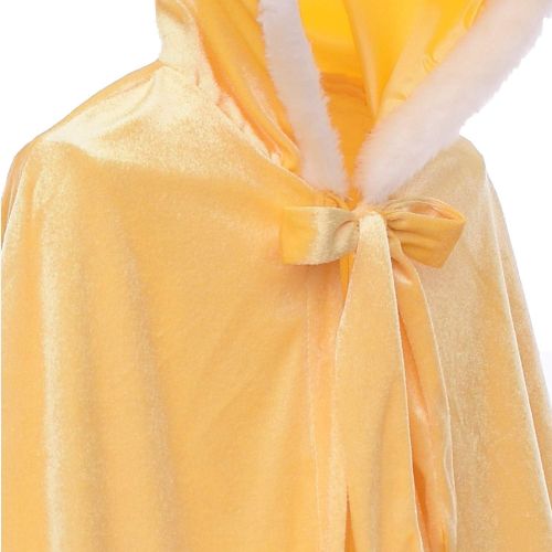  Cmiko Deluxe Princess Soft Velvet Hooded Long Cape Cloak Costume for Girls Dress Up Party