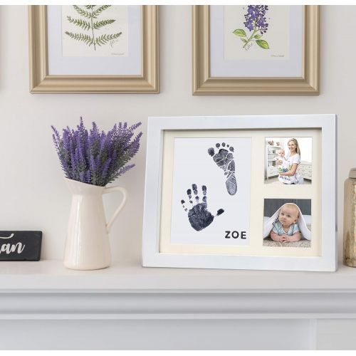  Co Little Baby Ink Hand and Footprint Kit  Handprint Picture Frame for Newborns (Safe Clean-Touch Ink Pad for Prints)  Best New Mom and Shower Gift  Foot Impression Photo Keepsake for Gir