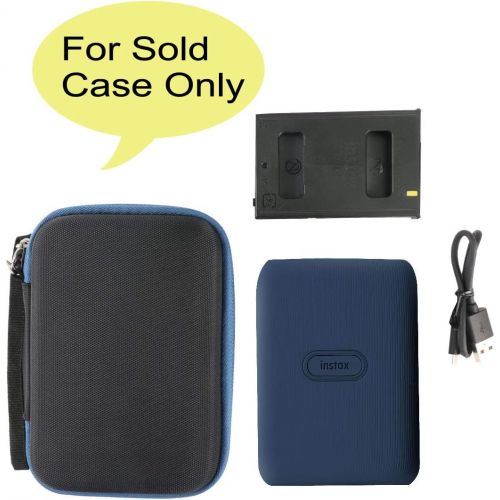  co2crea Hard Travel Case Replacement for Fujifilm Instax Mini Link Smartphone Printer (Black Case + Inside Dark Denim)