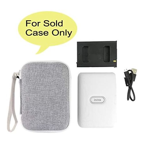  co2CREA Hard Travel Case Replacement for Fujifilm Instax Mini Link Smartphone Printer (Ash White Case + Inside White)