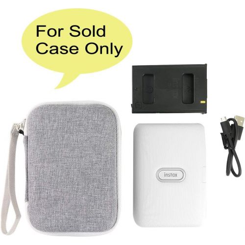  co2CREA Hard Travel Case Replacement for Fujifilm Instax Mini Link Smartphone Printer (Ash White Case + Inside White)