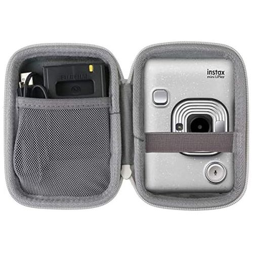  co2crea Hard Travel Case Replacement for Fujifilm Instax Mini Liplay Hybrid Instant Camera (White Case)
