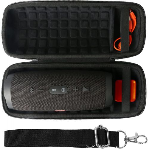  co2CREA Hard Travel Case Replacement for JBL Charge 4 / Charge 5 Waterproof Bluetooth Speaker (Black Case)