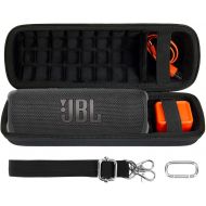 co2CREA Hard Travel Case Replacement for JBL Flip 6 FLIP 5 Waterproof Portable Bluetooth Speaker (Black Case + Inside Black)