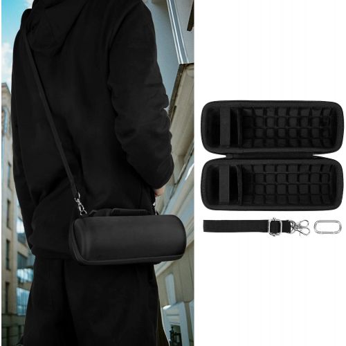  co2CREA Hard Travel Case Replacement for JBL Flip 6 FLIP 5 Waterproof Portable Bluetooth Speaker (Black Case + Inside Black)