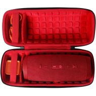 co2CREA Hard Travel Case for Replacement for JBL Charge 4 / Replacement for JBL Charge 5 Waterproof Bluetooth Speaker (Outside Black and Inside Red)