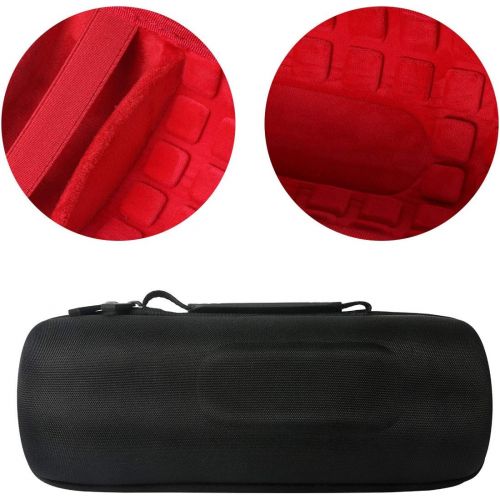  co2CREA Hard Travel Case for Replacement for JBL Charge 4 / Replacement for JBL Charge 5 Waterproof Bluetooth Speaker (Outside Black and Inside Red)