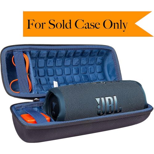  co2CREA Hard Travel Case Replacement for JBL Charge 4 / Replacement for JBL Charge 5 Waterproof Bluetooth Speaker (Ouside Black and Inside Blue)