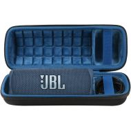 co2CREA Hard Travel Case Replacement for JBL Flip 6 FLIP 5 Waterproof Portable Bluetooth Speaker (Black Case + Inside Blue)