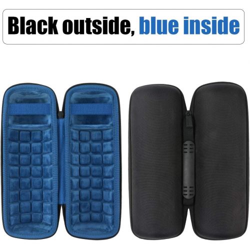  co2CREA Hard Travel Case Replacement for JBL Flip 6 FLIP 5 Waterproof Portable Bluetooth Speaker (Black Case + Inside Blue)