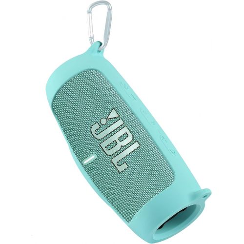  co2CREA Silicone Travel Case Replacement for JBL Charge 5 Waterproof Bluetooth Speaker (Teal Case)