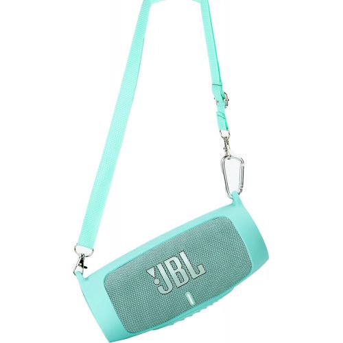  co2CREA Silicone Travel Case Replacement for JBL Charge 5 Waterproof Bluetooth Speaker (Teal Case)