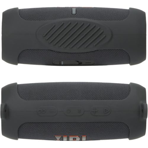  co2CREA Silicone Travel Case Replacement for JBL Charge 5 Waterproof Bluetooth Speaker (Black Case)