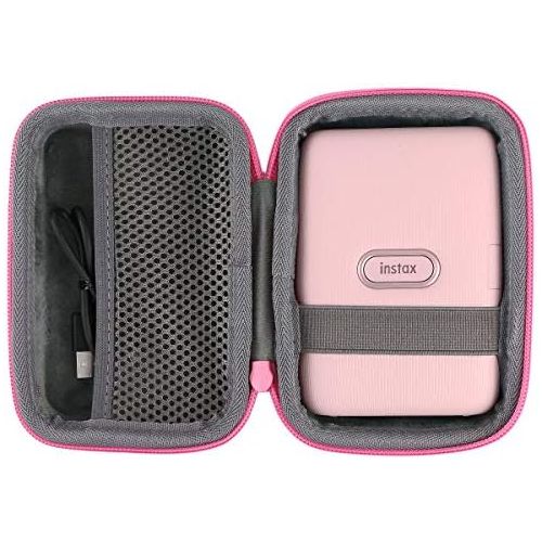  co2CREA Hard Travel Case Replacement for Fujifilm Instax Mini Link Smartphone Printer (Pink Case)