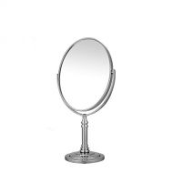CoCocina Double Sided Freestanding Chrome Magnifying Table Top Round Swivel Shaving Mirror Make Up Cosmetic Vanity Mirror 3X Magnifying Vanity Table Shaving Mirror - Oval 4 Inches