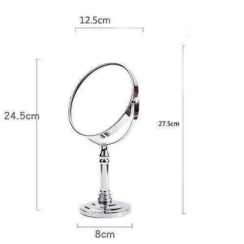  CoCocina Double Sided Freestanding Chrome Magnifying Table Top Round Swivel Shaving Mirror Make Up Cosmetic Vanity Mirror 3X Magnifying Vanity Table Shaving Mirror - Oval 4 Inches