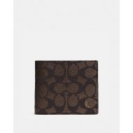 Coach compact id wallet in signature canvas