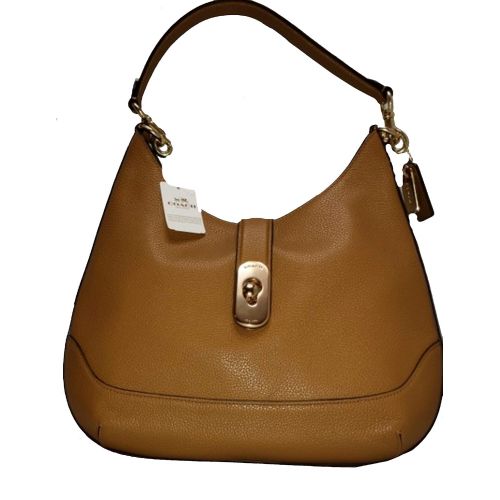  Coach Amber Handbag Light Saddle Leather Hobo Bag