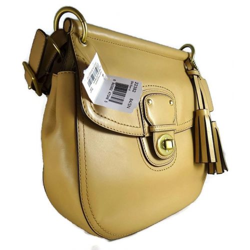  Coach Willis Britisian Luggage Gold Cowhide Leather Crossbody Bag 22382