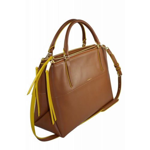  Coach Borough Bag in Edgepaint Leather Walnut / Sunglow