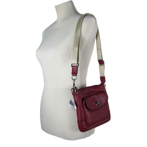  Coach 49170 Park Black Cherry Leather Swingpack Cross-body Bag