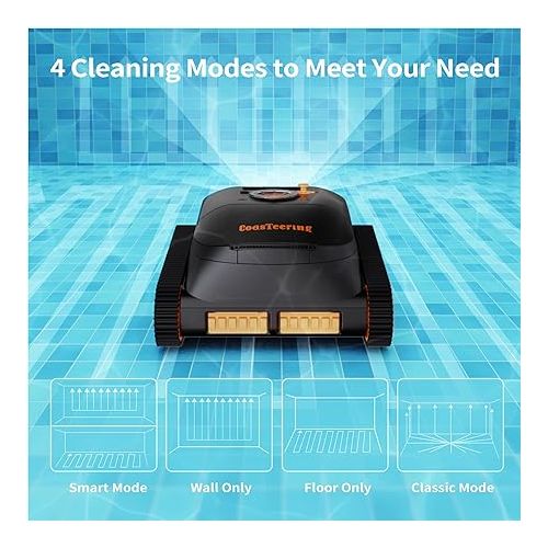  Cordless Pool Vacuum for Inground Pools with 150 Mins Runtime, Robotic Pool Cleaner for Wall and Waterline Cleaning, with Brushless Motors, Smart Navigation, Ideal for Swimming Pools Cleaning