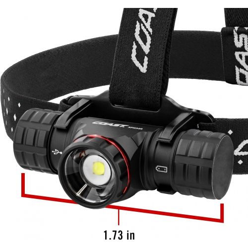  COAST XPH34R 2075 Lumen USB-C Rechargeable-Dual Power LED Headlamp withPURE Beam Twist Focus and Magnetic Base