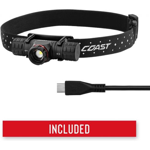  Coast XPH30R 1000 Lumen USB-C Rechargeable Dual Power Headlamp with Twist Focus Beam and Magnetic Base