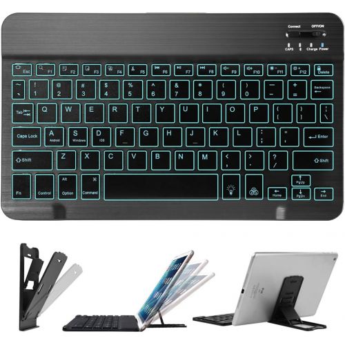  [아마존베스트]Coastacloud Portable Ultra-Slim 7 Colors Backlit Wireless Bluetooth Keyboard Compatible with Samsung Galaxy Tab A 10.1/9.7/10.5,Galaxy Tab E 9.6/8.0, Tab S, Galaxy S9/S8/S7 & Other Bluetooth D