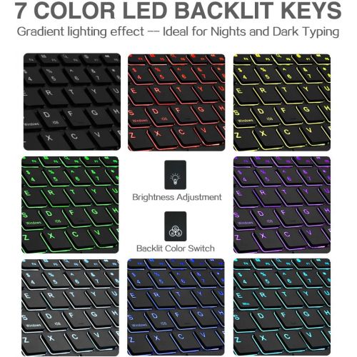 [아마존베스트]Coastacloud Portable Ultra-Slim 7 Colors Backlit Wireless Bluetooth Keyboard Compatible with Samsung Galaxy Tab A 10.1/9.7/10.5,Galaxy Tab E 9.6/8.0, Tab S, Galaxy S9/S8/S7 & Other Bluetooth D
