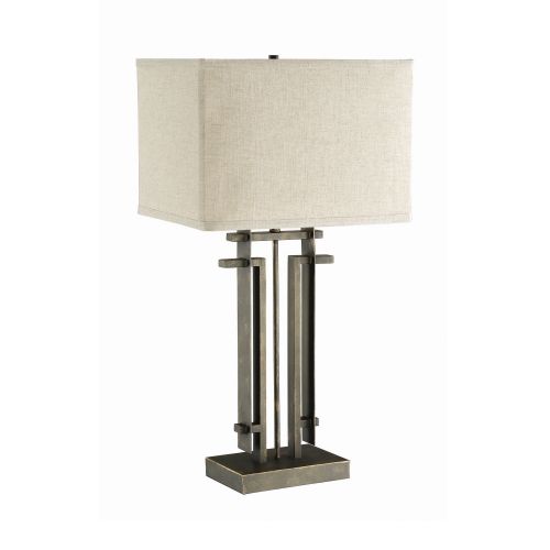  Coaster Company Transitional Table Lamp, Black Base and Beige Shade